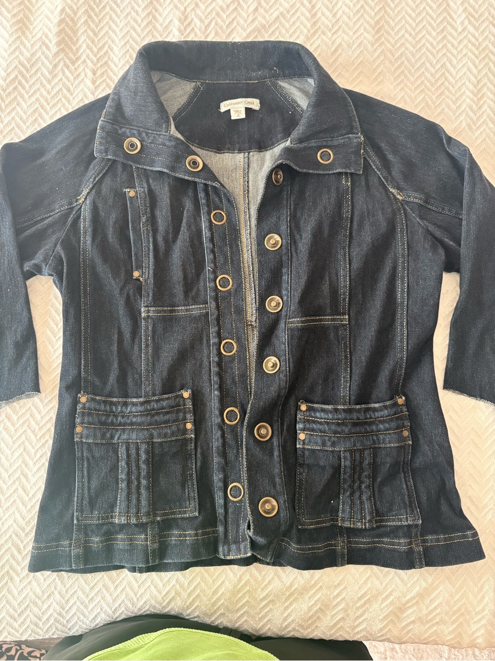 Coldwater Creek Dark Blue Denim Button-Front Jacket
